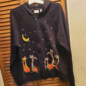 Women's Black Animal Print Hoodie